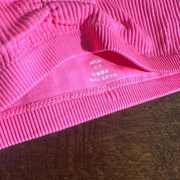 Aerie Pink Ribbed Top, halter, and two additional cropped tanks. - Picture 3 of 3